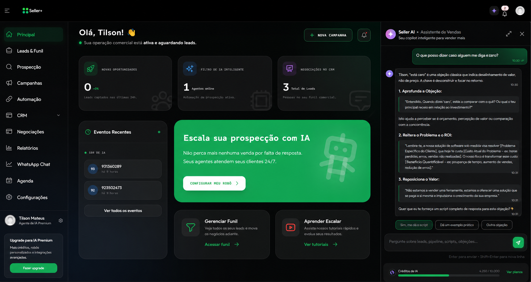 Assistente de IA da Seller+